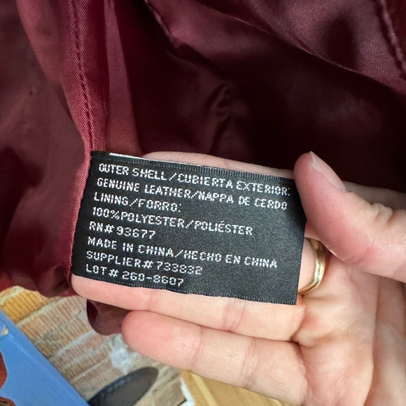 90s Cherry Red Leather Coat - Picture 5 of 6